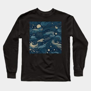 Elevate Your Wardrobe to Stellar Heights: Experience the Allure of Our 'Starry Night' Design! Long Sleeve T-Shirt